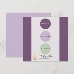 Dusty Plum Muted Färg Palette Card Inbjudningar