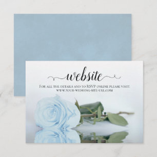 Dusty Powder Blue Ro Elegant bröllop webbplats Tilläggskort