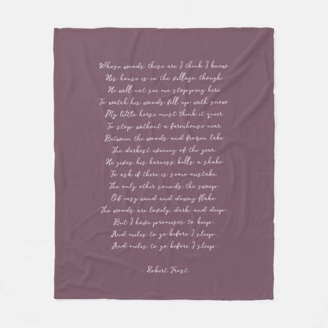 Dusty Purple Custom Poem Song Lyric Quote  Fleecefilt (Framsidan)