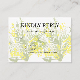 Dusty Purple Silver Gray Floral Rustic RSVP Card Tilläggskort