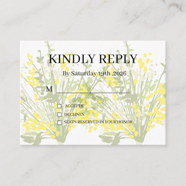 Dusty Purple Silver Gray Floral Rustic RSVP Card Tilläggskort (Framsida)