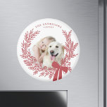 Dusty Red Simple God Julkrans Foto till Magnet<br><div class="desc">Helgdag fotomagnet med en enkel julkrans. Om du vill ha en mer avancerad anpassning av den här designen klickar du på knappen DESIGN VERKTYG ovan!</div>