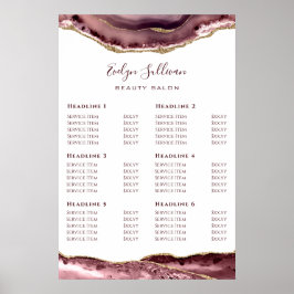 Dusty Ro Agate Pris List Poster