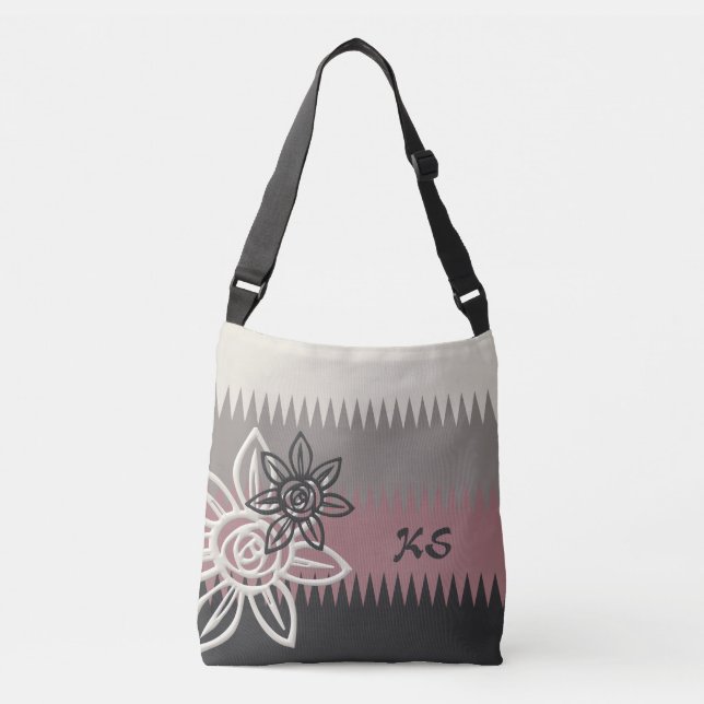 Dusty Ro/Anpassningsbar  Blommigt Crossbody Bag Axelväska (Framsida)