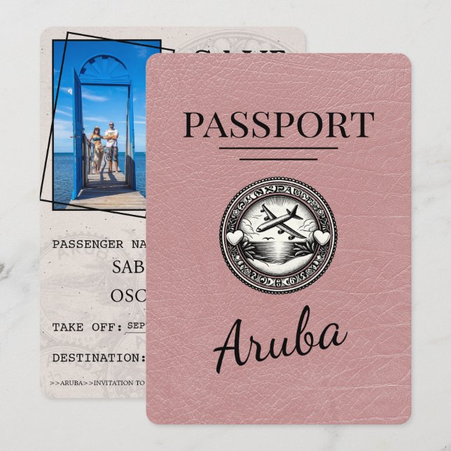 Dusty Ro Aruba Passport Spara datum Datumet (Fram/baksida)