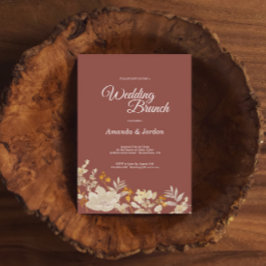 Dusty Ro Autumn Boho Bröllop Brunch-inbjudan Inbjudningar