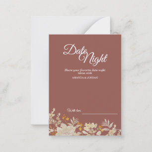 Dusty Ro Autumn Boho Datum Nattkort för nattråd Rådkort