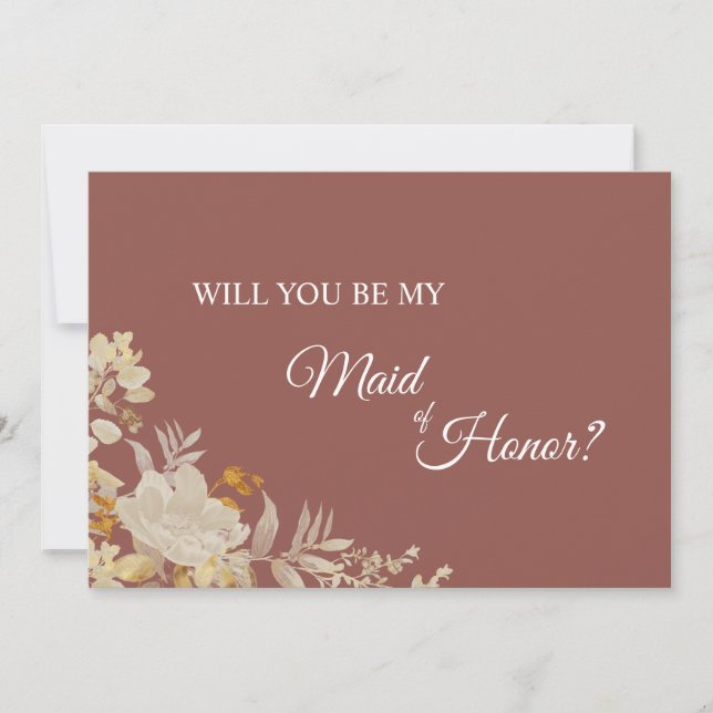 Dusty Ro Autumn Boho Maid of honor Frieri kort (Framsida)