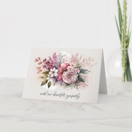 Dusty Ro Blommigt Bouquet Sympathy Kort