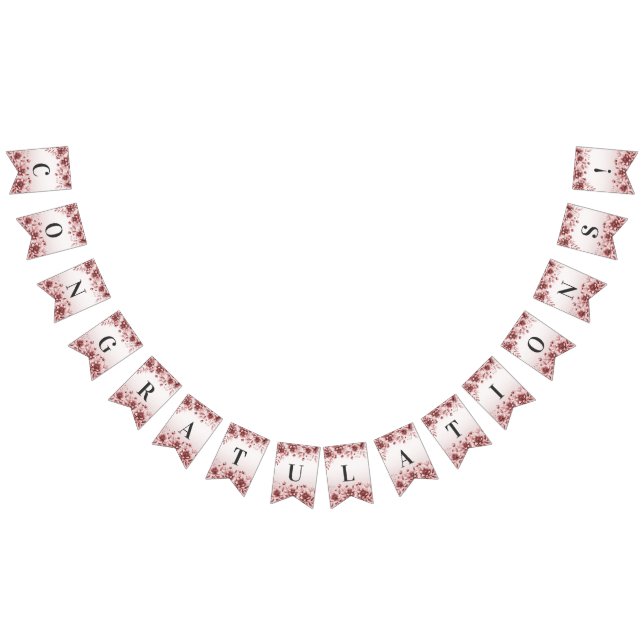 Dusty Ro Blommigt Bunting Flagga (Alla)