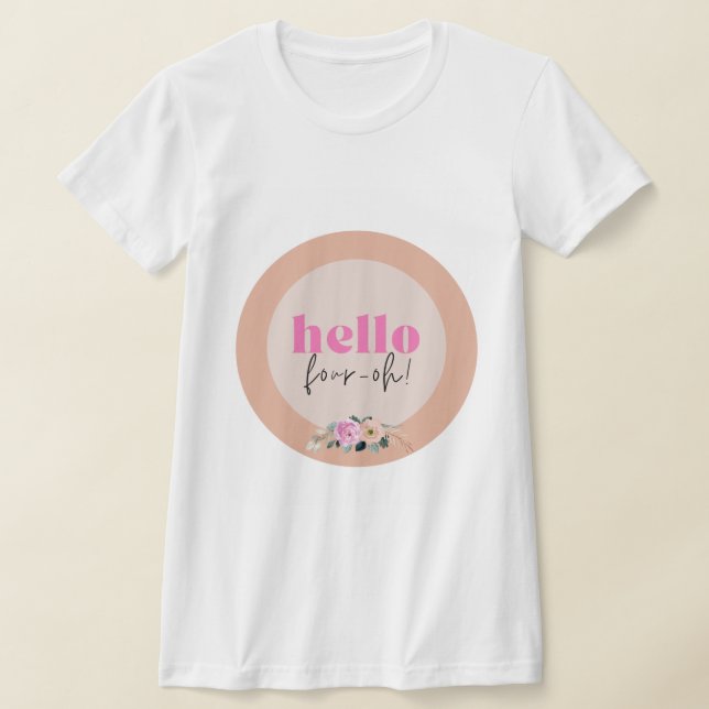 Dusty Ro blommigt "hej fyraåh"-reflektor T Shirt (Laydown)