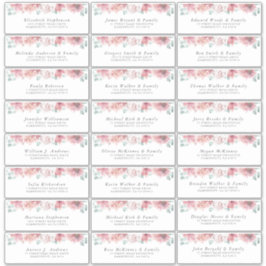 Dusty Ro Blommigt Individual Guest Adressetiketter Klistermärken