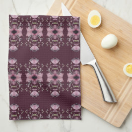 Dusty ro blommigt kökshandduk