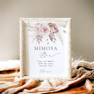 Dusty Ro Blommigt Mimosa Pub Poster