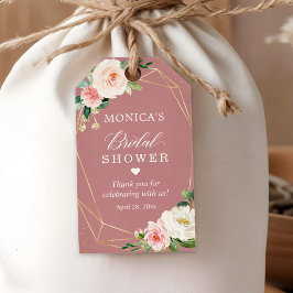 Dusty Ro Blommigt Möhippa Tack Presentetikett