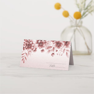 Dusty Ro Blommigt Place Card Placeringskort