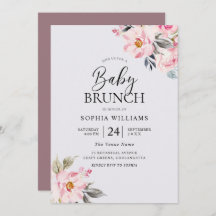 Dusty Ro Blommigt  Rosa Baby Shower Brunch