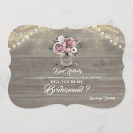Dusty Ro Blommigt Rustic, kommer du att bli min br Inbjudningar