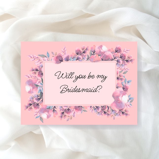 Dusty Ro Blommigt ska vara bridesmaid frieri Inbjudningar (Skapare uppladdad)