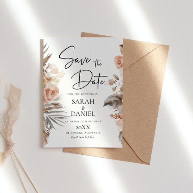 Dusty Ro Blommigt Wandan Bröllop Spara Datumet (Skapare uppladdad)
