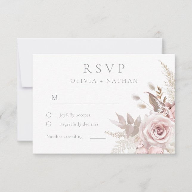  & Dusty Ro Boho Trending Designer Bröllop OSA Kort (Framsida)