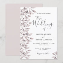 Dusty ro botaniskt bladskript bröllop