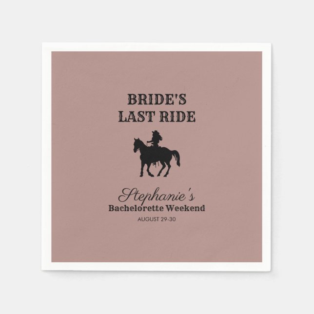 Dusty Ro Brides Last Ride Bachelorette Helg Pappersservett (Framsidan)