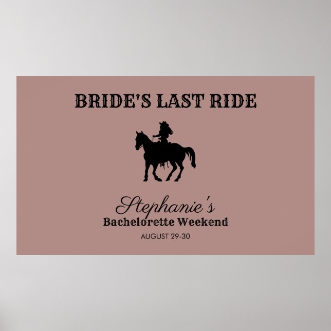 Dusty Ro Brides Last Ride Bachelorette Helg Poster (Framsidan)