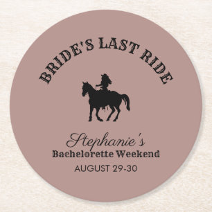 Dusty Ro Brides Last Ride Bachelorette Helg Underlägg Papper Rund