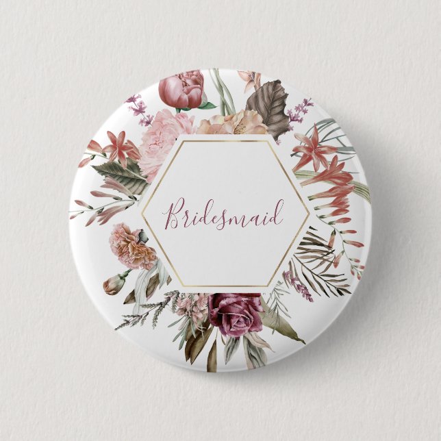 Dusty Ro Bridesmaid Button Knapp (Framsida)