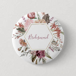 Dusty Ro Bridesmaid Button Knapp