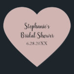 Dusty Ro Bröllop Anpassningsbar Ljus rosa Möhippa Hjärtformat Klistermärke<br><div class="desc">Designad med en solid dammig ro färg och anpassningsbar för möhippa är detta underbart för bröllop,  möhippor etc. som du kan anpassa för andra händelser som babydusch,  födelsedagar,  bachelorette med mera!</div>