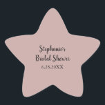 Dusty Ro Bröllop Anpassningsbar Ljus rosa Möhippa Stjärnformat Klistermärke<br><div class="desc">Designad med en solid dammig ro färg och anpassningsbar för möhippa är detta underbart för bröllop,  möhippor etc. som du kan anpassa för andra händelser som babydusch,  födelsedagar,  bachelorette med mera!</div>