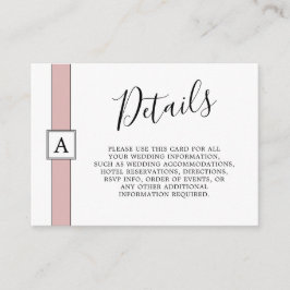 Dusty Ro Bröllop-DETAILS I Modern Monogram Tilläggskort