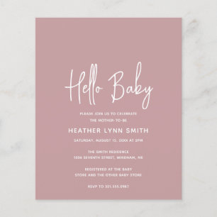 Dusty Ro Budget Hej Baby Shower-inbjudan för