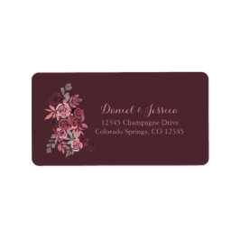 Dusty Ro Burgundy Bröllop Return Address Label Adressetikett