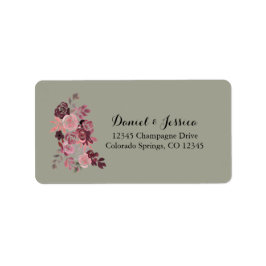 Dusty Ro Burgundy Bröllop Return Address Label Adressetikett