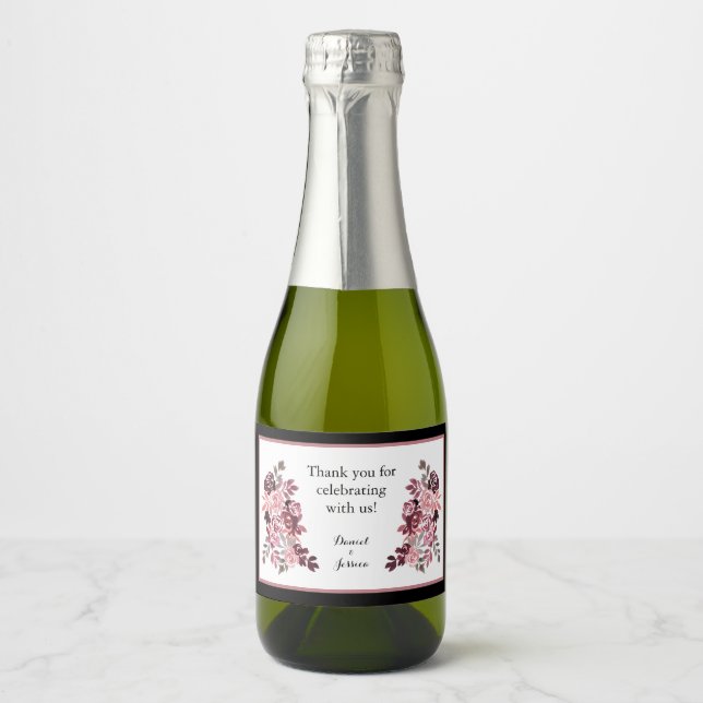 Dusty Ro Burgundy Favor Mini Sparkling Vin Labe (Framsida)