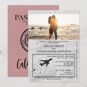 Dusty Ro California Passport Bröllop Inbjudningar