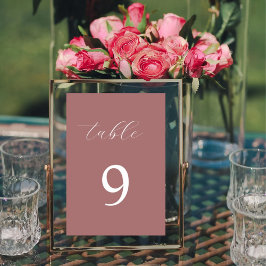 Dusty ro calligraphy elegant bordsnummer