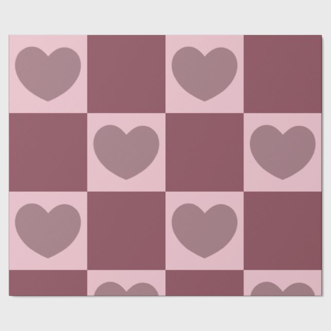 Dusty Ro Checkered Hearts Presentpapper (Seam)