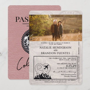 Dusty Ro Colorado Passport Bröllop Inbjudningar