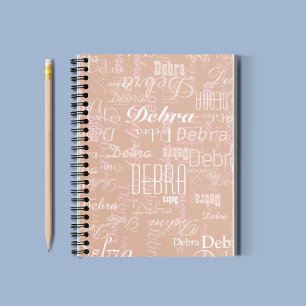 Dusty Ro Editable Namn all-over-print Anteckningsbok