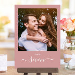 Dusty Ro Elegant  Script Photo Bordsnummer<br><div class="desc">Dessa elegant dammiga ro namnteckning skript,  dubbla-sidiga bordsnummer är perfekt för alla firande. Designad av Thisisnotme©</div>