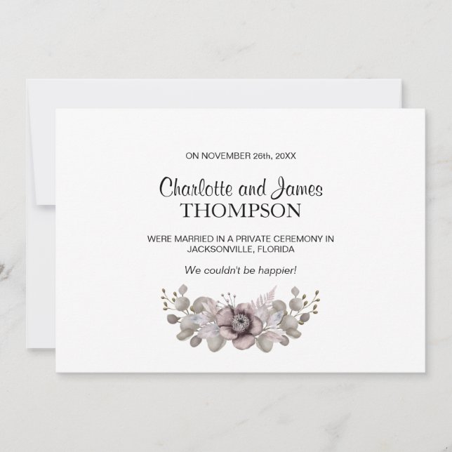 Dusty Ro Eucalyptus Lövs Bröllop-meddelande (Framsida)