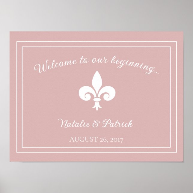 Dusty Ro Fleur de Lis Bröllop Poster (Framsidan)