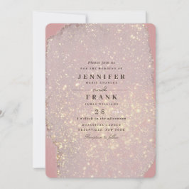 Dusty Ro Glam Guld Glitter Elegant Modern Rosa Inbjudningar