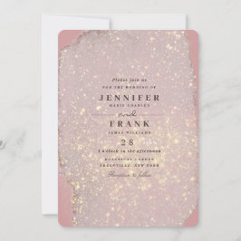 Dusty Ro Glam Guld Glitter Elegant Modern Rosa Inbjudningar