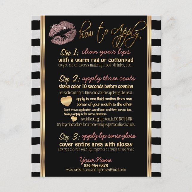 Dusty Ro Glitter Lip with Rand Instructions Flygblad (Framsidan)