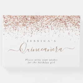 Dusty Ro Glitter Quinceanera Gästböcker